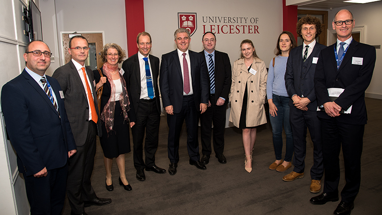 Cabinet Minister Brandon Lewis meets students and staff from the University
