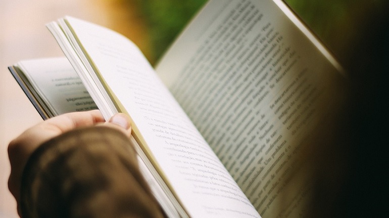 Person reading book
