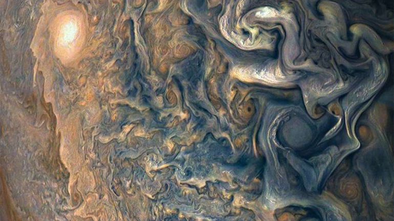 Close-up of Jupiter's atmosphere. Credit: Dr Leigh Fletcher