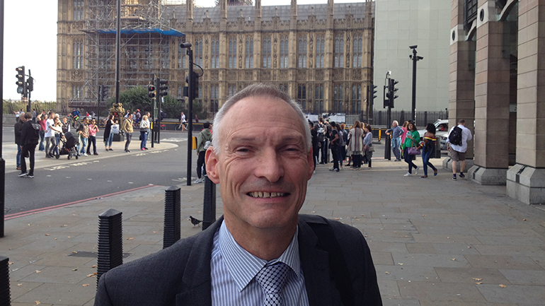 Professor Martin Barstow at the Houses of Parliament.