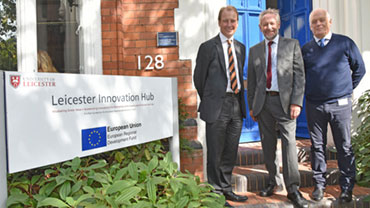 Professor Paul Boyle, Sir Peter Soulsby and Councillor Nick Rushton.