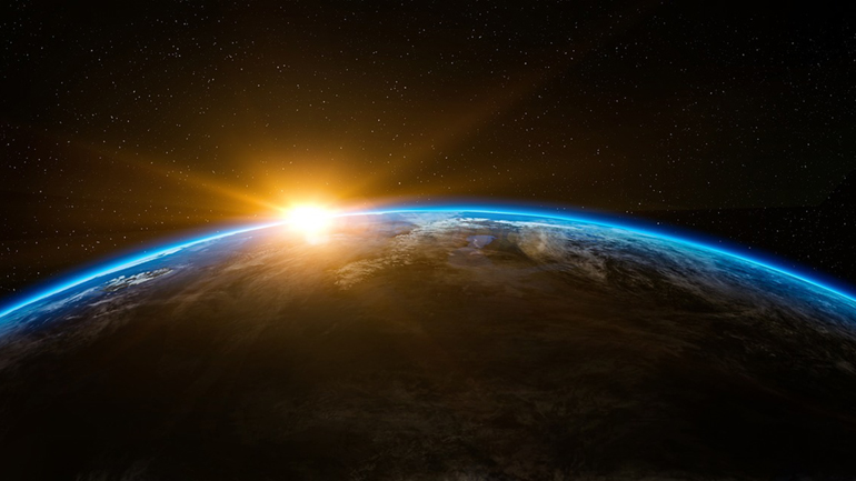 Sunrise over the globe