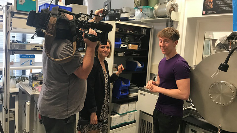 BBC Camera Crew filming University academic