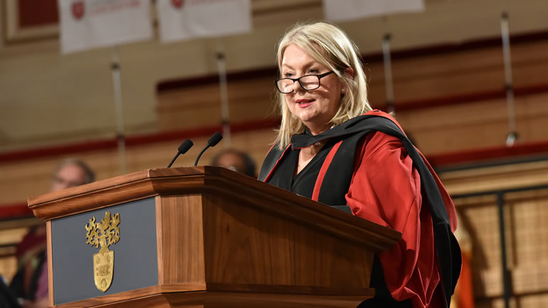 Susan Whelan making a speech