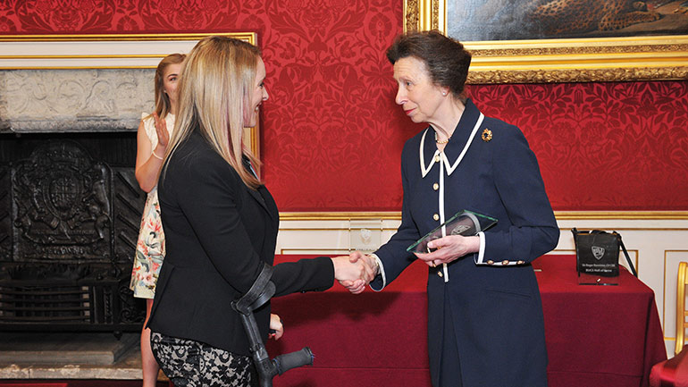 Danielle Brown with HRH The Princess Royal