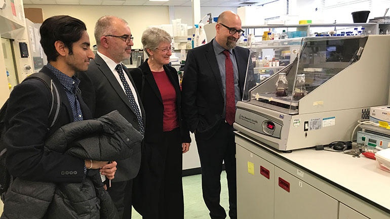 Oadby and Wigston Mayor Councillor David Carter viewing research