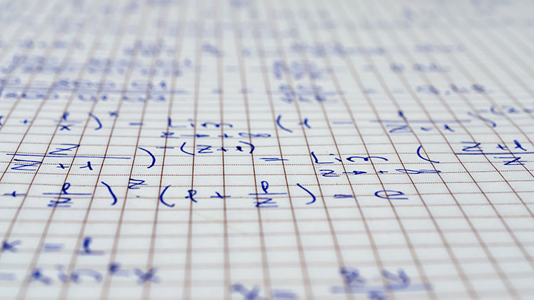 Mathematics written on a sheet