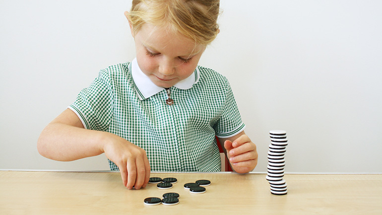 Preterm child learning with counters