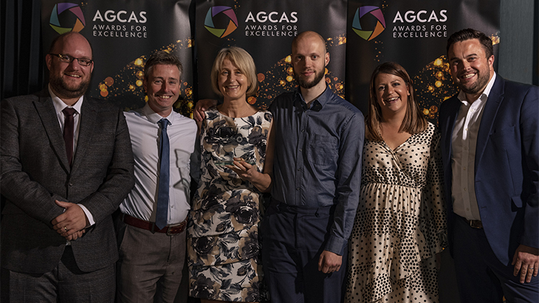 The University of Leicester winning team with their AGCAS Award