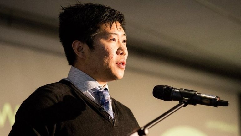 Dr Daniel Pan delivering a talk.