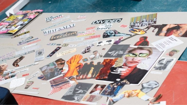 A collage of images and text produced as part of the SEE ME AS ME exhibition.