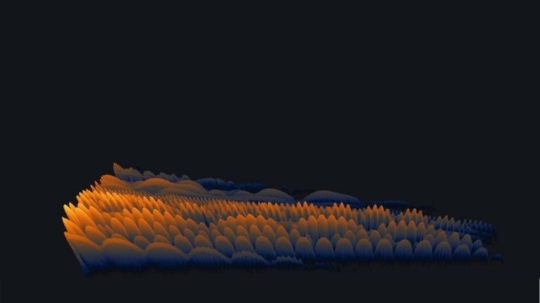 A colourful wave form intended to visually accompany the Spectrum Sounds composition.