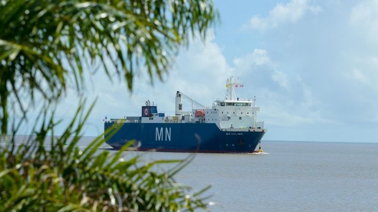 MN Colibri, the ship which carried JWST, close to French Guiana.