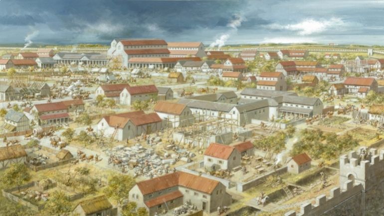 Artist's impression of how Roman Leicester may have looked in the late third Century.