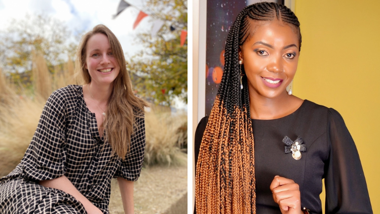 Renate Larssen left and Charity Mbaka