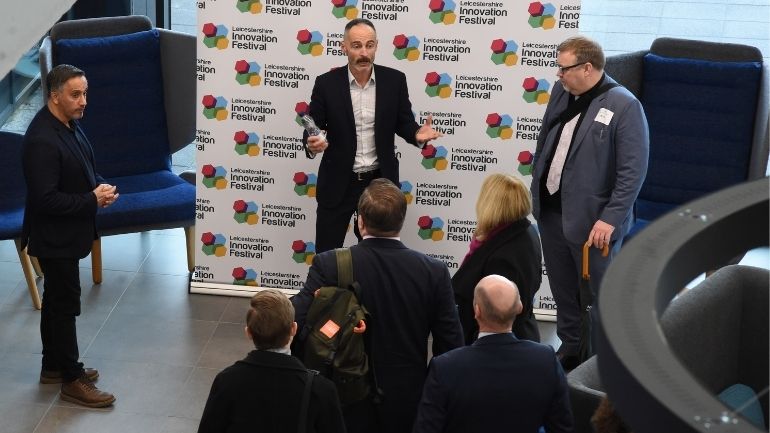 Will Wells delivers a tour of the facilities at Space Park Leicester.