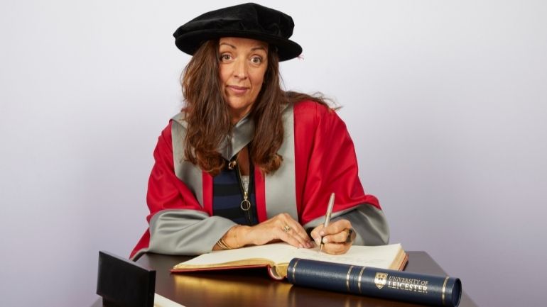 Louise Doughty is bestowed her Honorary Degree by the University of Leicester.