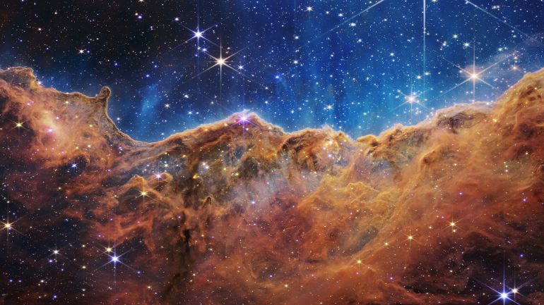 Image of 'cosmic clouds' captured by the James Webb Space Telescope showing a star-forming region in the Milky Way.