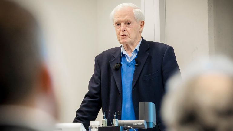 Emeritus Professor Ken Pounds at the opening of the Space Research Centre at Space Park Leicester in 2022.