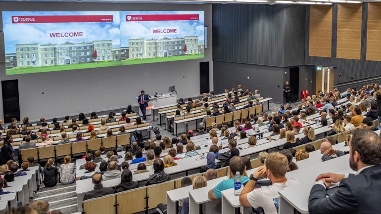 A University of Leicester lecture theatre.