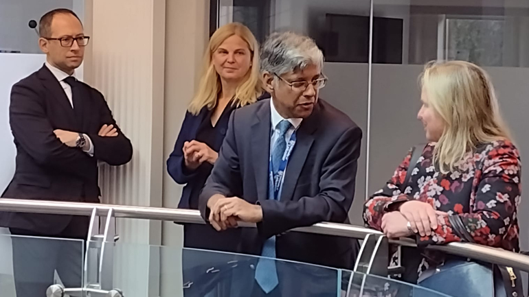 Professor Richard Ambrosi, Professor Sarah Davies, Professor John Remedios and Professor Richard Ambrosi, Professor Sarah Davies, Professor John Remedios and Felicity Buchan MP.