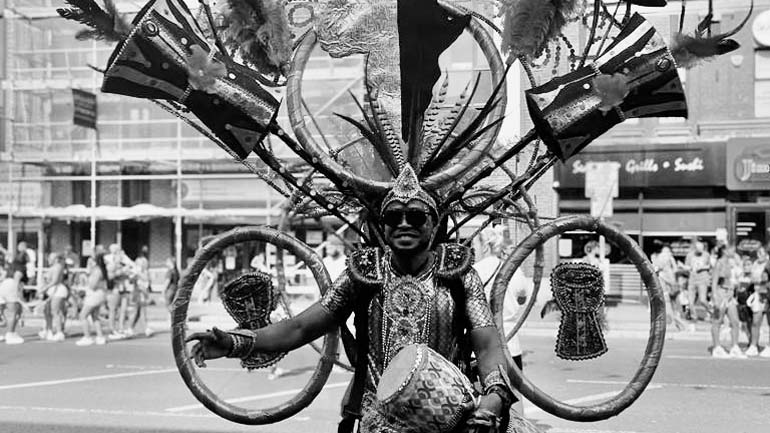 Person wearing costume at carnival