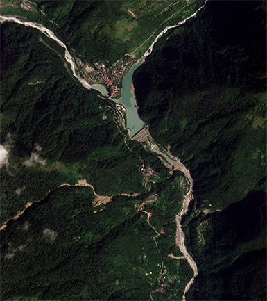 Lhonak Lake before the flooding. Image © 2023 Planet Labs PBC