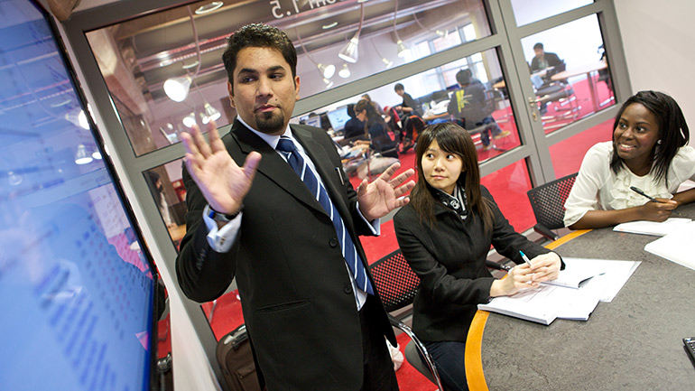 Students practicing their employability skills.