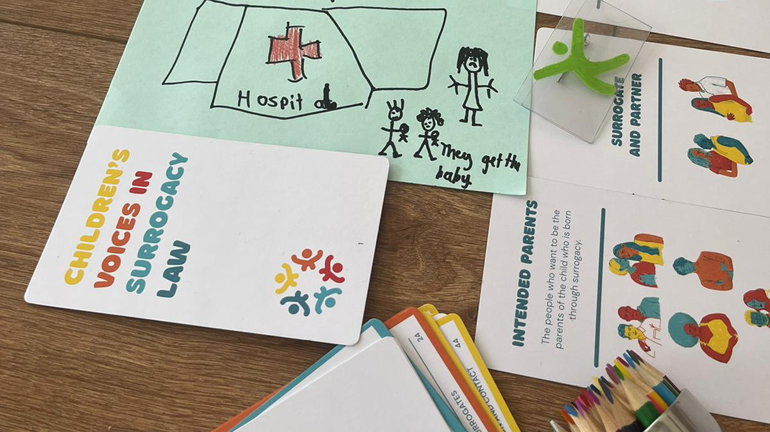 Examples of the playing cards used in Children’s Voices in Surrogacy Law.