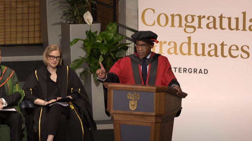 Lord Woolley awarde dHonorary Doctorate of Laws during a graduation ceremony, held at De Montfort Hall