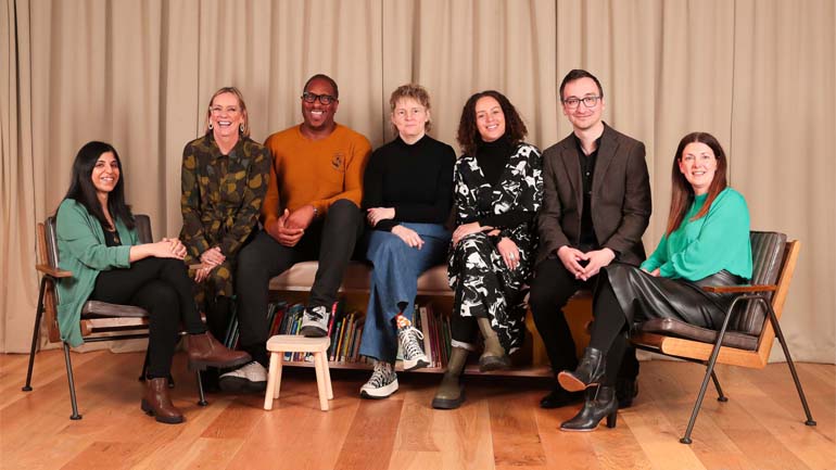 (From L to R) Meera Saujani, Kerry Law, Emeka Ejiofor, Jackie Perkins, Tara Lopez, Andrew Fletcher and Angelina Bingley. Credit: Toyin Dawudu