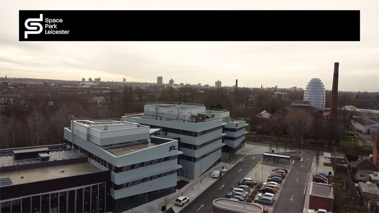 Opening shot of a video for the first anniversary of Space Park Leicester.