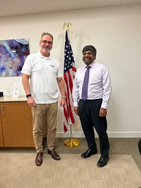 Dr Jeffrey A. Isaacson, President and Chief Executive Officer of the USRA, and Professor Nishan Canagarajah, President and Vice-Chancellor of the University of Leicester.