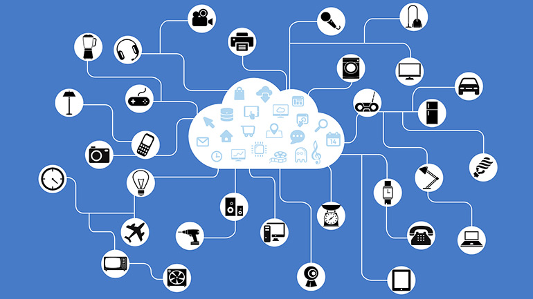 A graphic illustrating the internet of things.