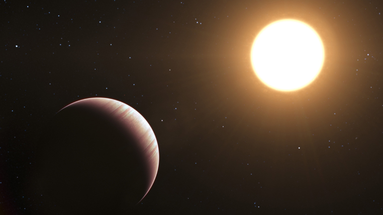 An artist's impression of the exoplanet Tau Boötis b, one of the first exoplanets to be discovered, in 1996. Image credit: ESO 