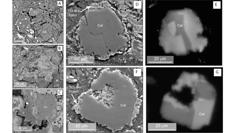 BSE images of carbonate grains in P30540 (lithology F).