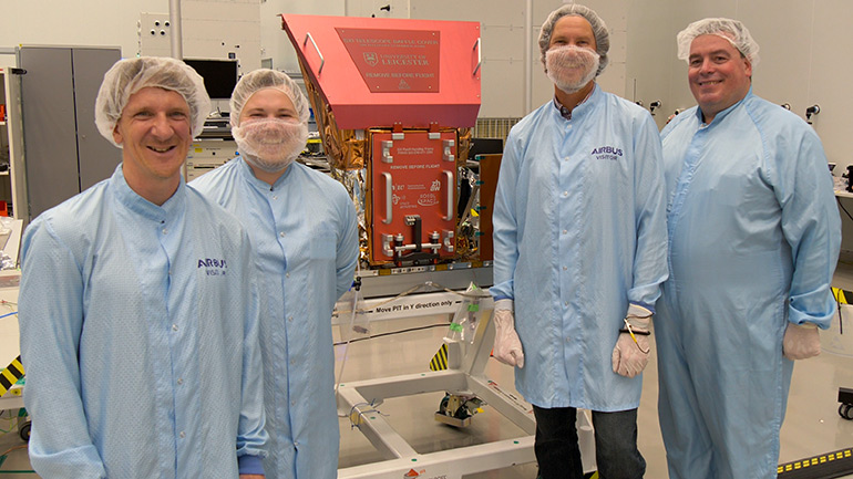 Team pic following successful integration of the Soft X-Ray Imager (SXI) Telescope and electronic units.