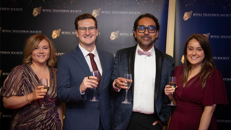 Members of the Revisiting Harms of Hate crew on the red carpet at the Royal Television Society Awards 2024