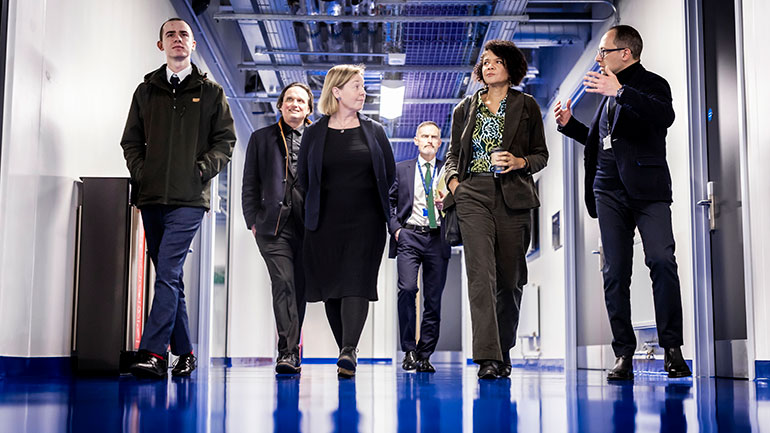 MP Chi Onwurah (second right) visits Space Park Leicester