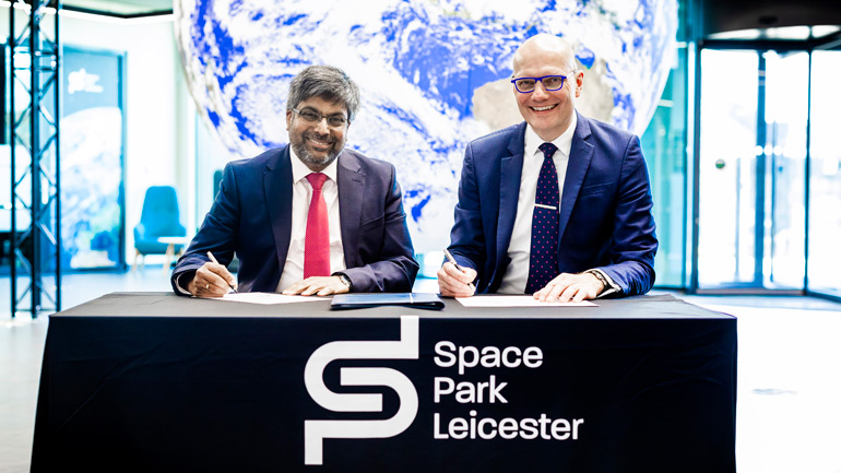 L-R: Professor Nishan Canagarajah, President and Vice-Chancellor at the University of Leicester and Professor Paul Howarth, Chief Executive Officer of National Nuclear Laboratory.