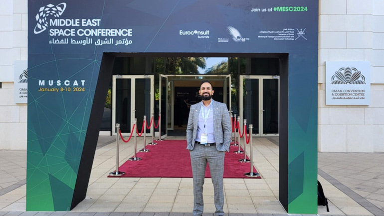 Vinay Patel, Head of Commercial and Innovation at Space Park Leicester, at the Middle East Space Conference.