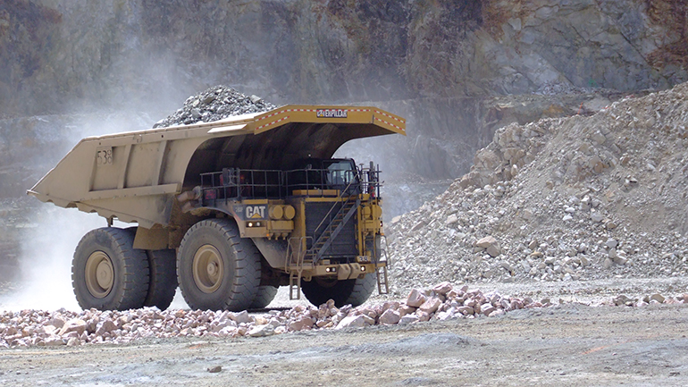 A truck working at a mine.