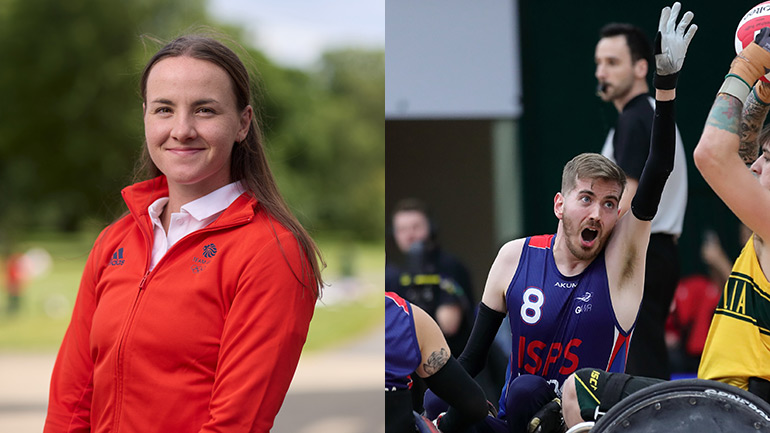Rower Lauren Henry (left) and wheelchair rugby champion Nick Cummins.