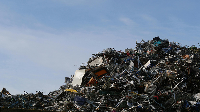 A pile of waste to be recycled.