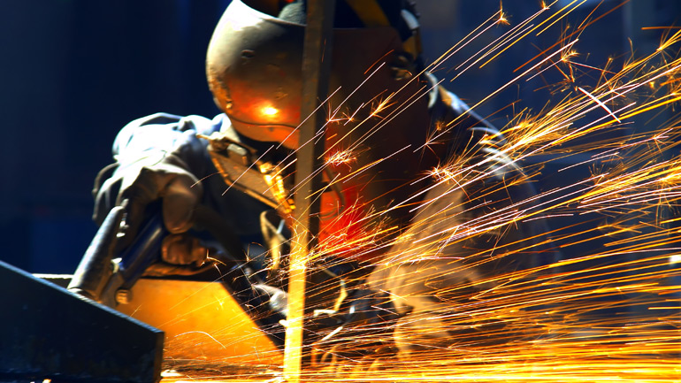 A welder at work.