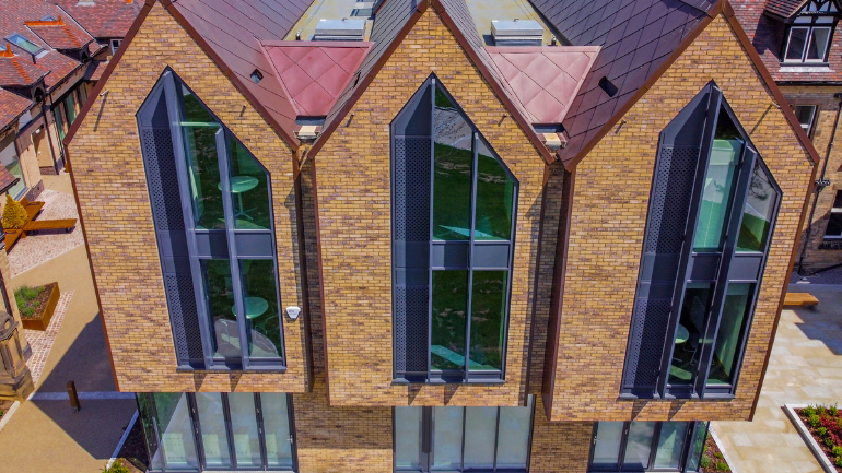 The university's business school buildings