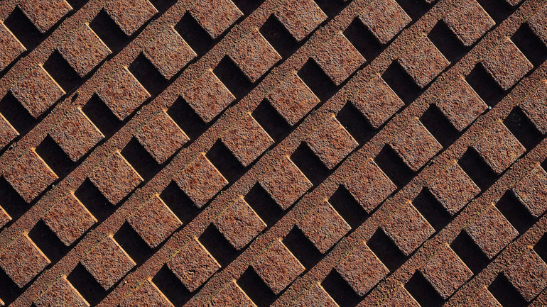 Metal showing the effects of corrosion.