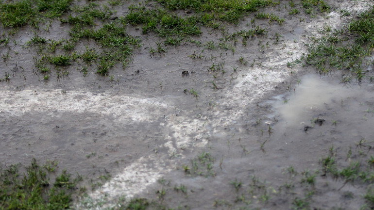 waterlogged football pitch