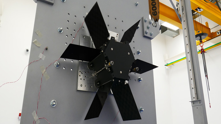 Radioisotope Thermoelectric Generator being subjected to extreme shock levels to test its resilience for the harsh environment of a launch or planetary surface landing.