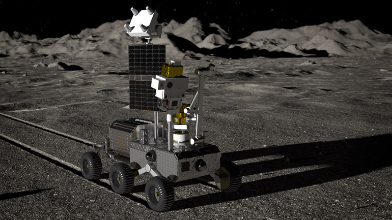 Lunar rover powered by an Radioisotope Thermoelectric Generator.
